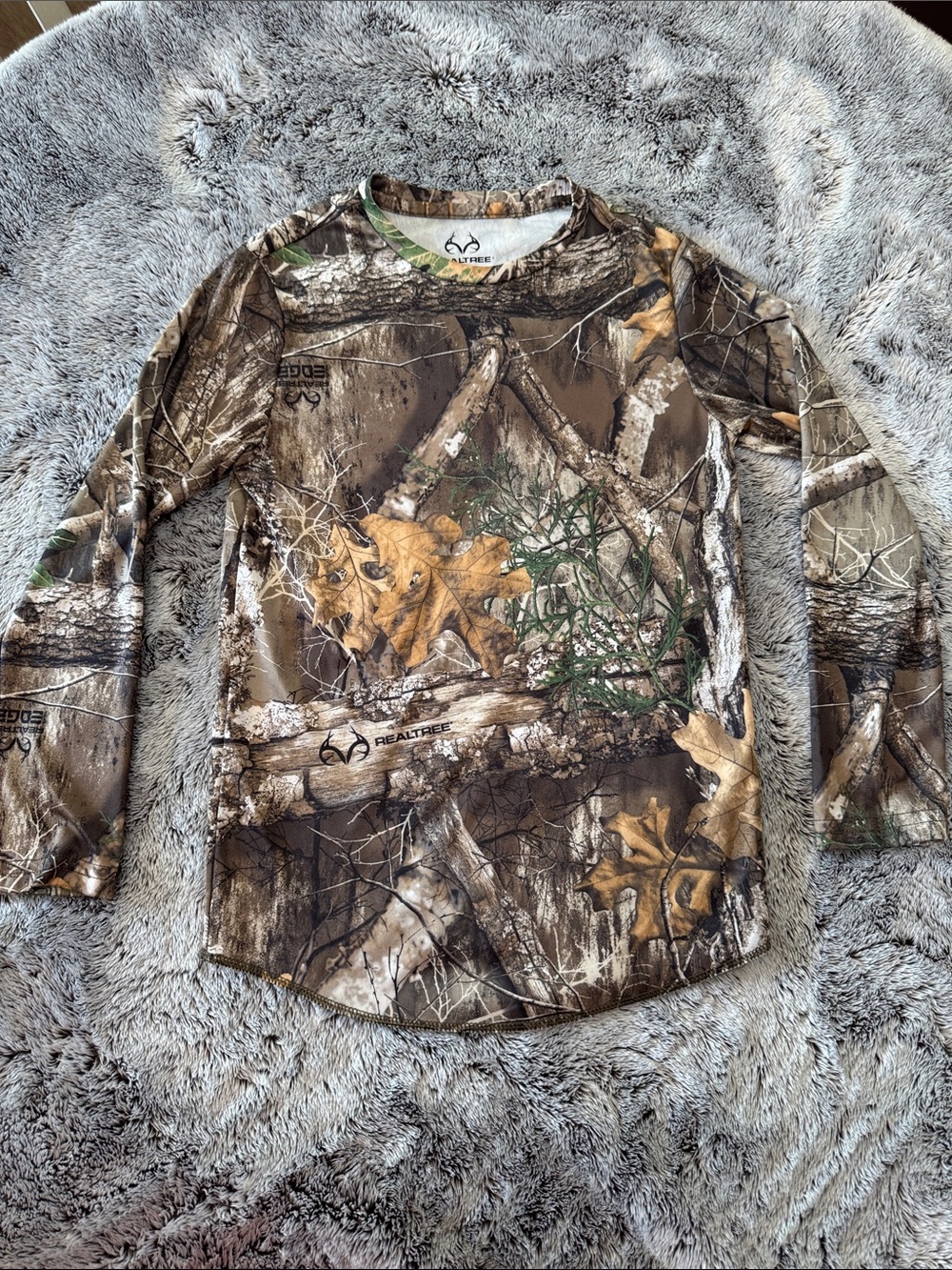 Realtree Forest Edge Camouflage Long Sleeve Performance Boys 8 Shirt Outdoors - Picture 12 of 12